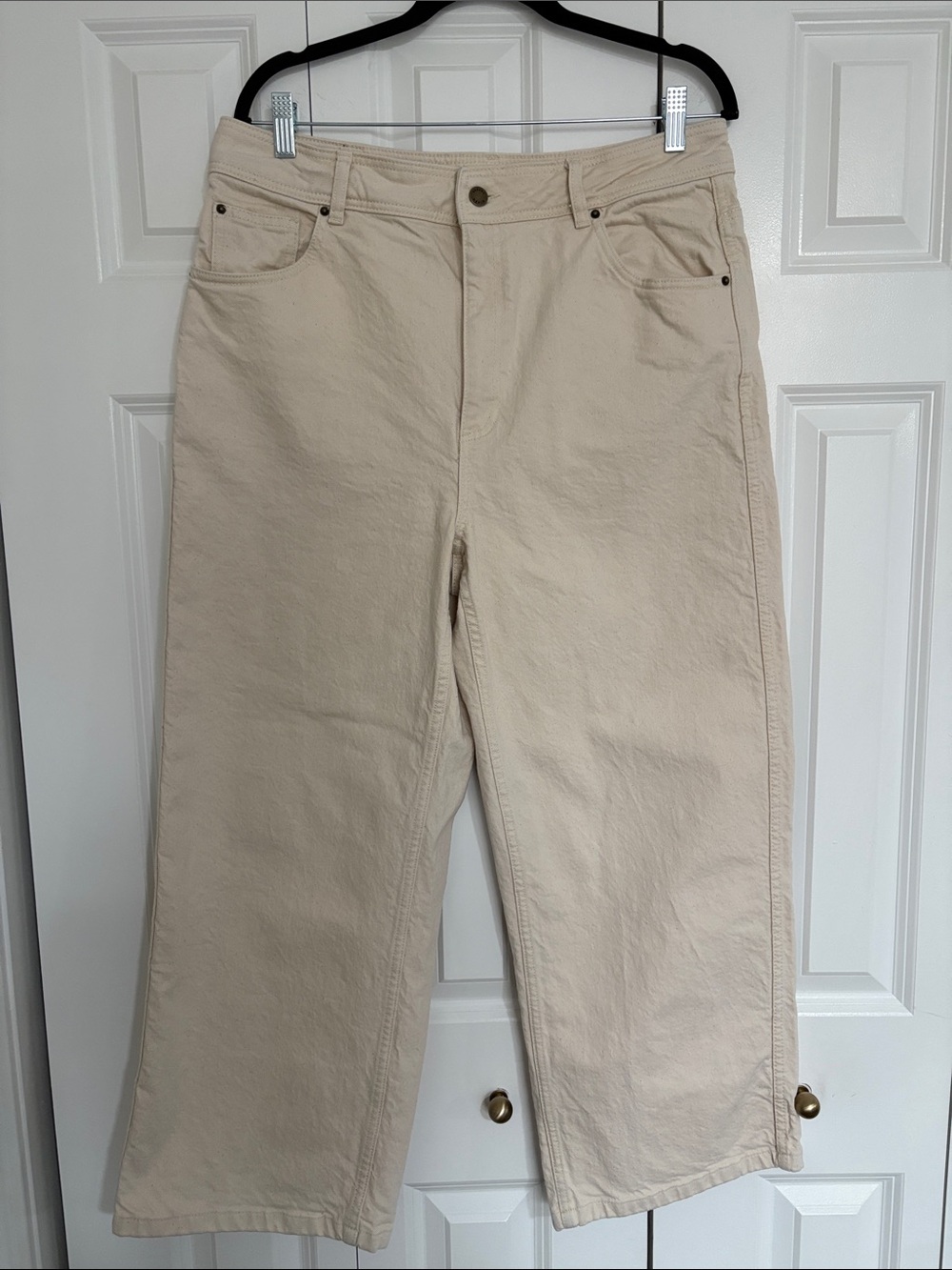 Sézane Le Crop Jeans in Cream - Size 44